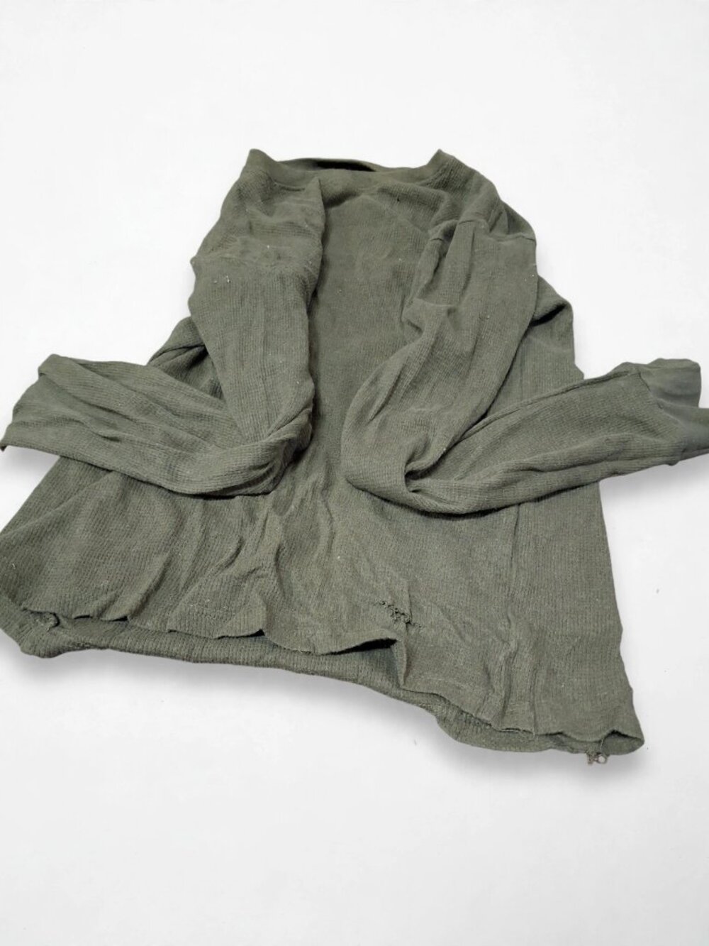 Avalanche Olive Ribbed Open-Front Shrug Size L